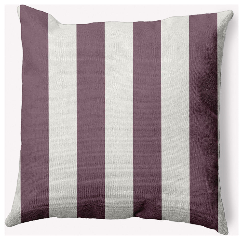 20x20" Graduated Stripe Nautical Decorative Indoor Pillow, Dusty Purple