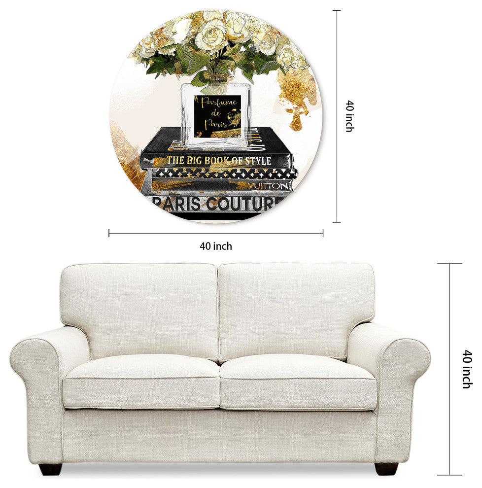 "Big Book of Style" Frameless Free Floating Tempered Glass Panel Graphic Art