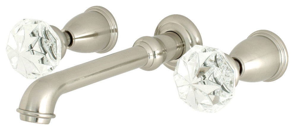 Kingston Brass Two-Handle Wall Mount Bathroom Faucet, Brushed Nickel