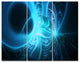 Shining Bright Blue on Black, Abstract Wall Art Canvas, 36x28, 3 Panels
