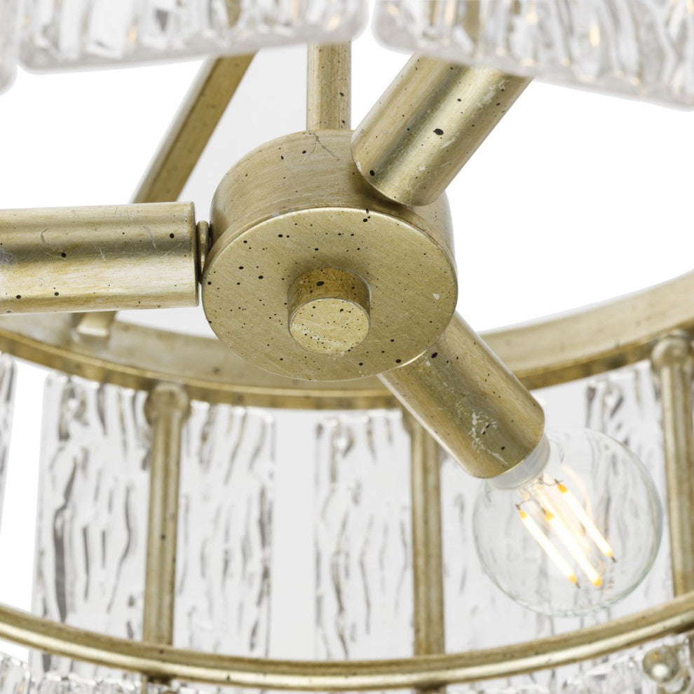 Chevall Collection 3-Light Modern Organic Pendant, Gilded Silver