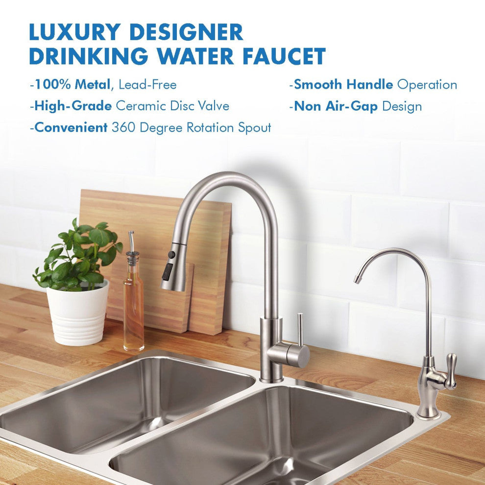 APEC Premium Quality Ceramic Disc Faucet Lead-Free, Coke Shape, Brushed Nickel