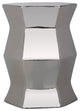 Safavieh Modern Hexagon Garden Stool, Plated Silver