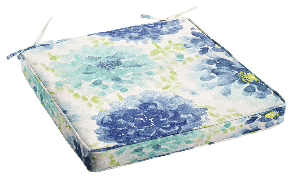 Sorra Home Gardenia Seaglass Outdoor/IndoorCorded Chair Cushion 21x22x2"