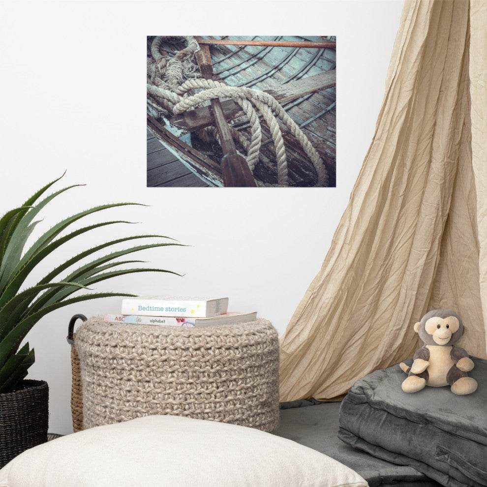 Vintage Boat Oars and Ropes Nautical Photo Loose Wall Art Prints, 16" X 20"