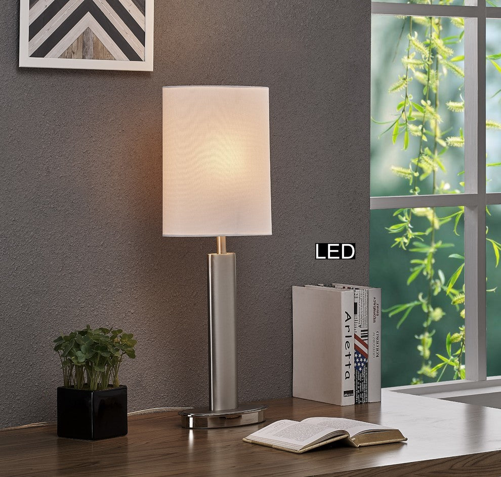 Artiva USA Catriona 27" Modern Slim Oval LED Touch Table Lamp, Satin Nickel