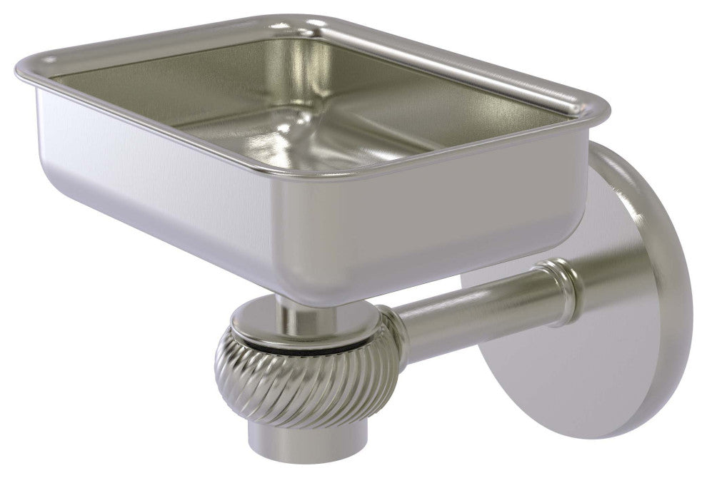 Satellite Orbit One Wall Mount Soap Dish With Twist Accents, Satin Nickel