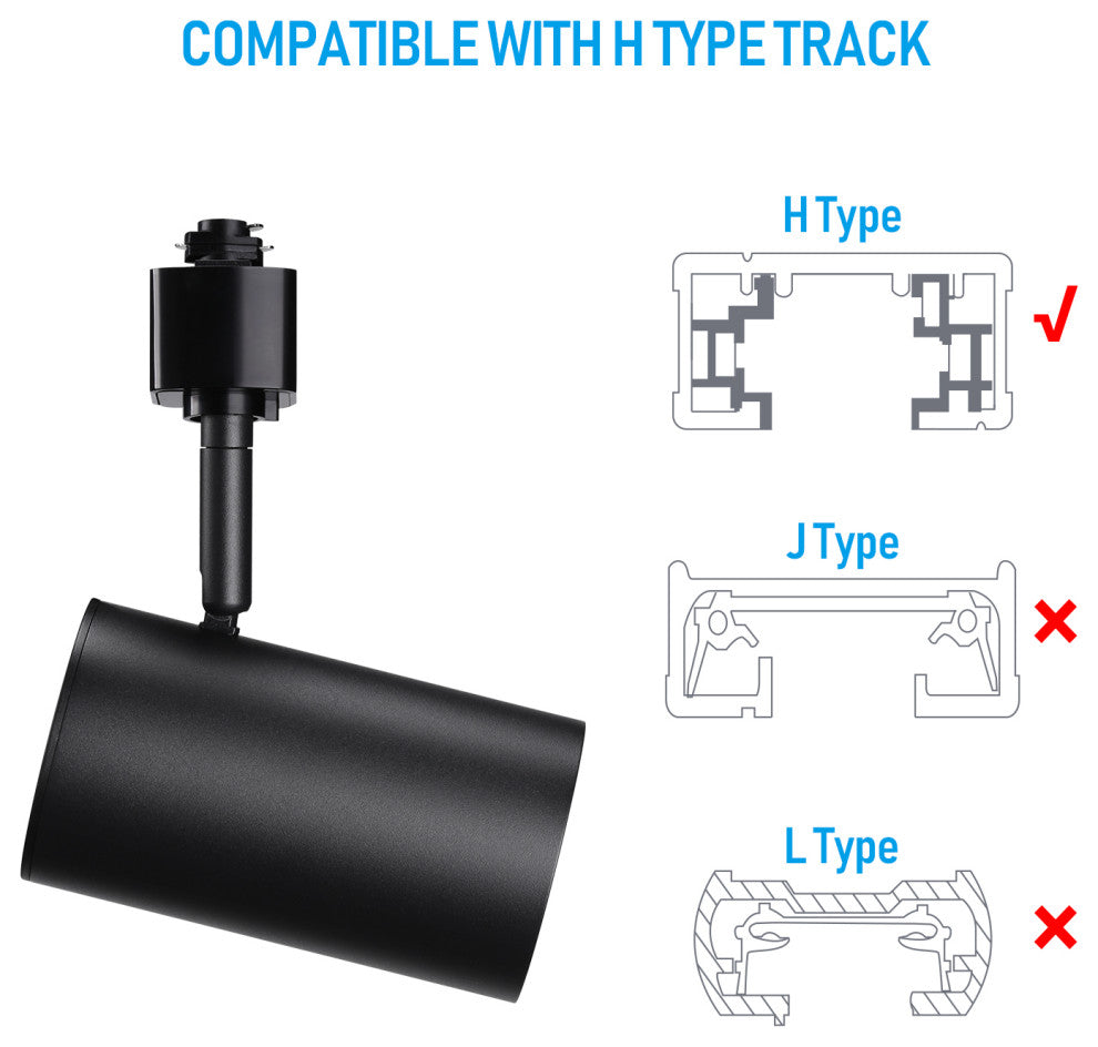8 Pack 5CCT LED Track Light Heads, H Type Spotlight Fixtures