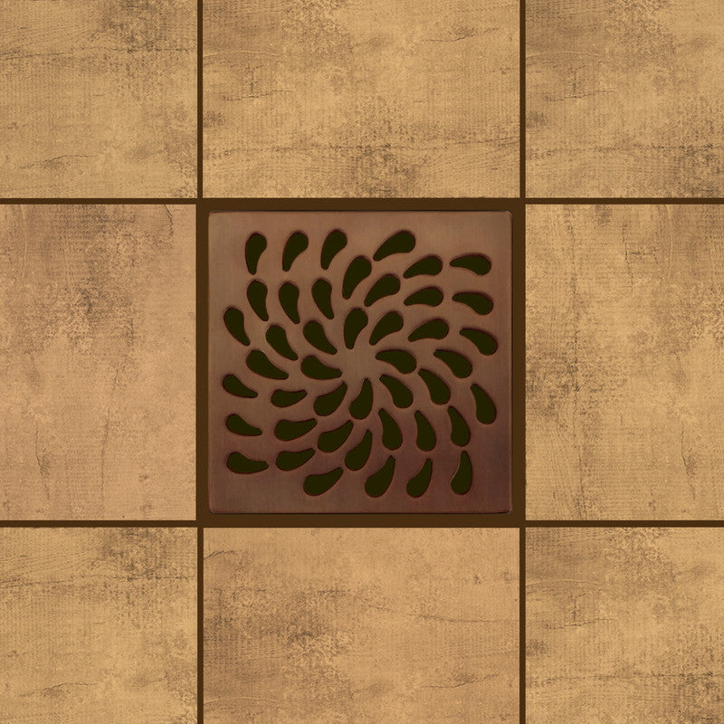 Square Shower Drain Kit - Grate and Bonding Flange - Aqua, Oil Rubbed Bronze