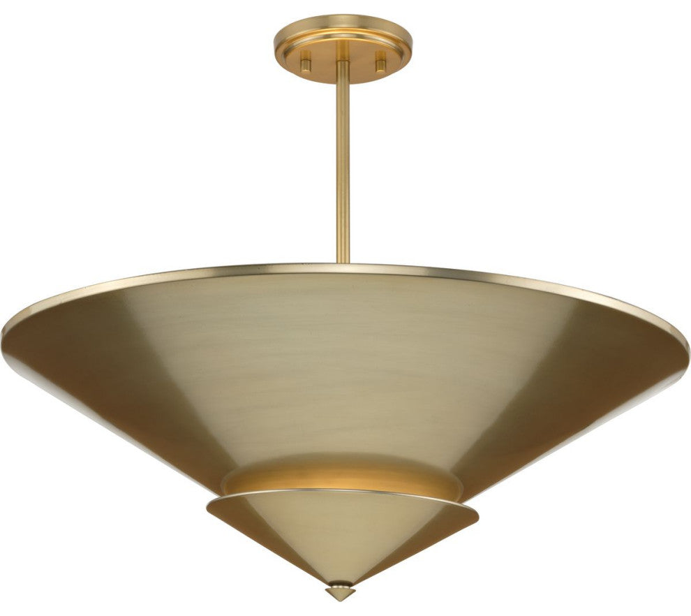 Pinellas Collection 25" 4-Light Convertible Semi-Flush Mount Light, Soft Gold