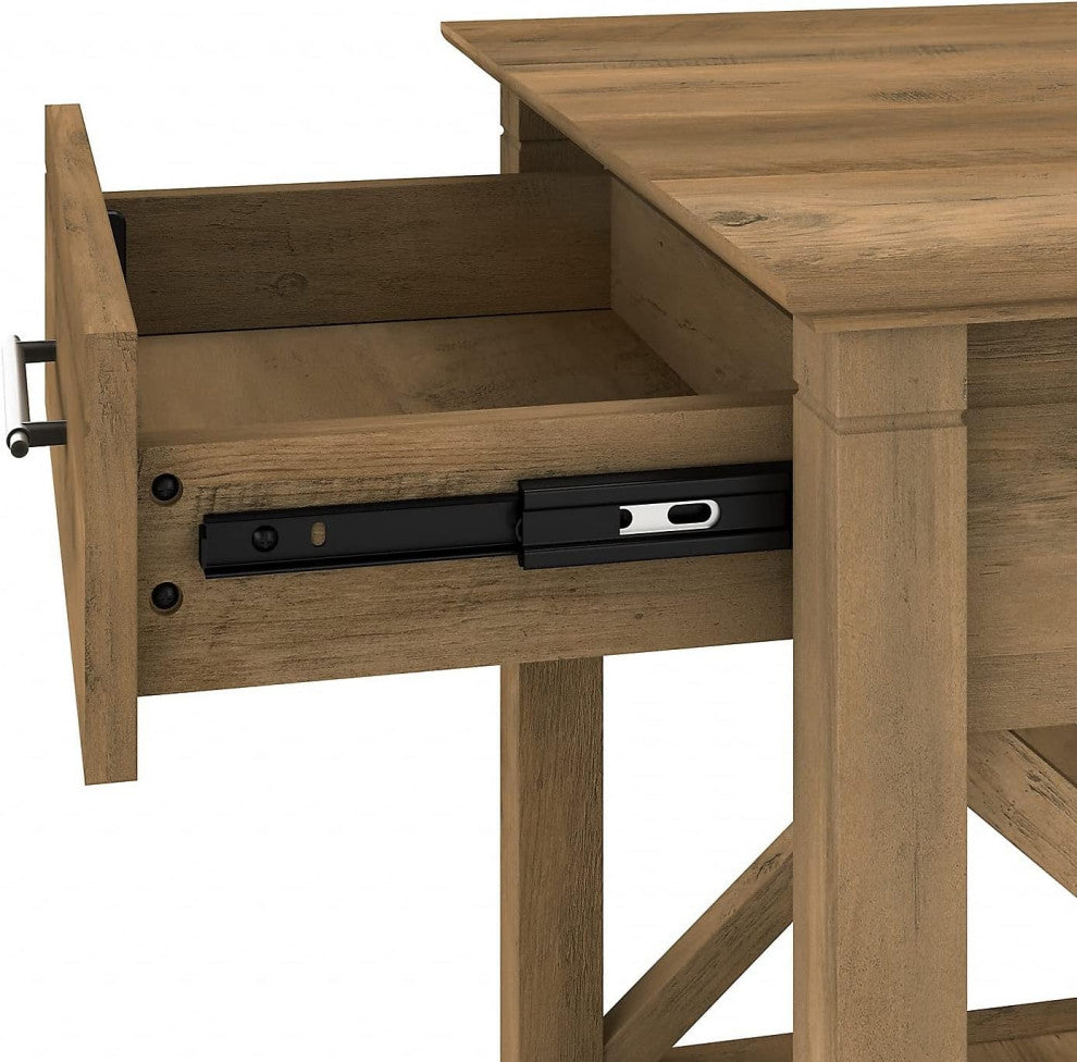 Farmhouse Coffee Table Set With X-Side Detail and Built-In Storage, Reclaimed Pine