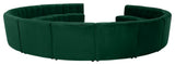 Limitless Velvet Upholstered 14-Piece Modular Sectional, Green