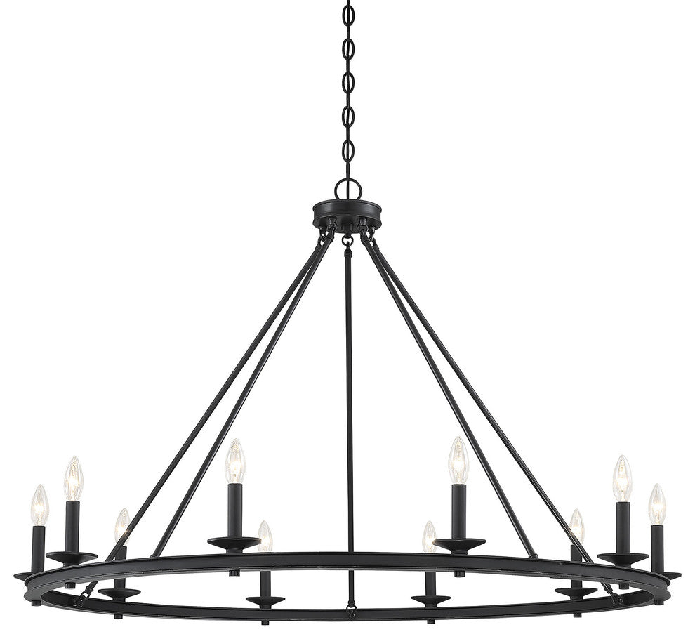 10-Light Chandelier, Matte Black