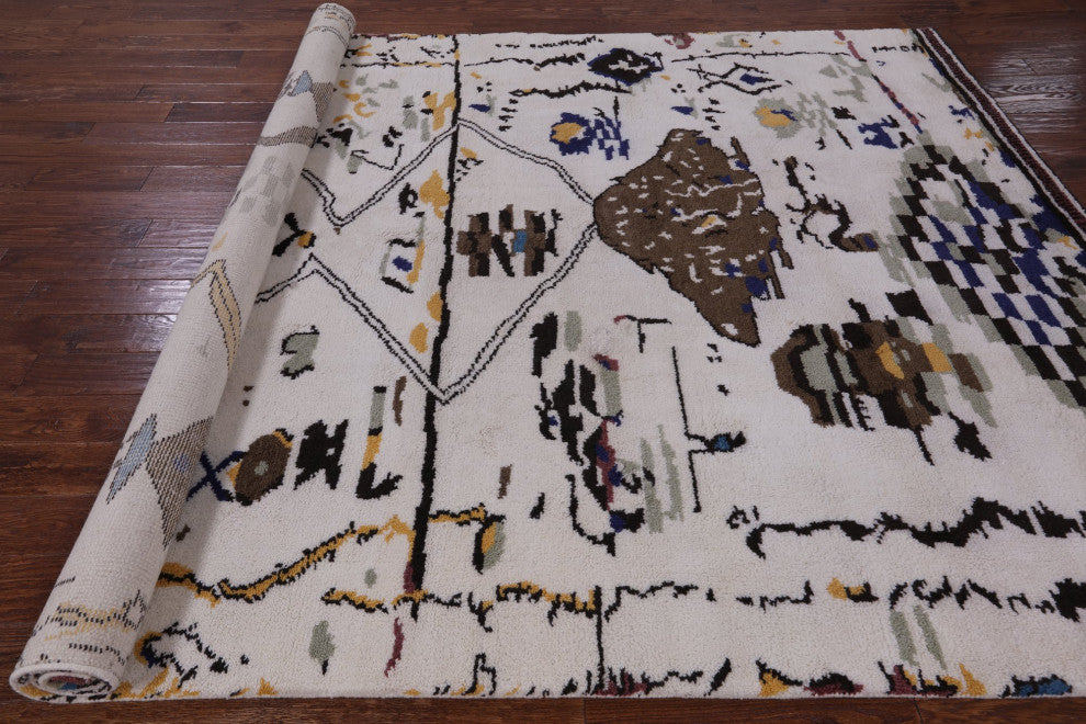 Moroccan Handmade Wool Rug 7' 11" X 10' 0" Q9275
