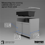 Karran Retrofit Farmhouse Quartz 34" Double Bowl Sink, Black