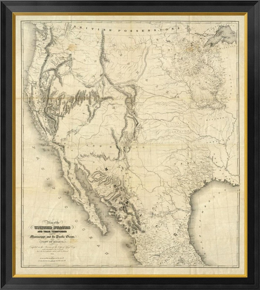 "Map of The United States, 1850"  by United States War Department, 36x40"