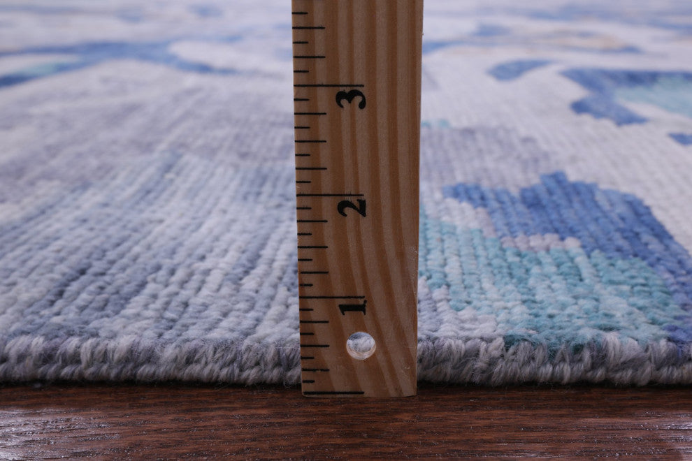 8' 11" X 11' 9" Abstract Handmade Wool Rug Q8578