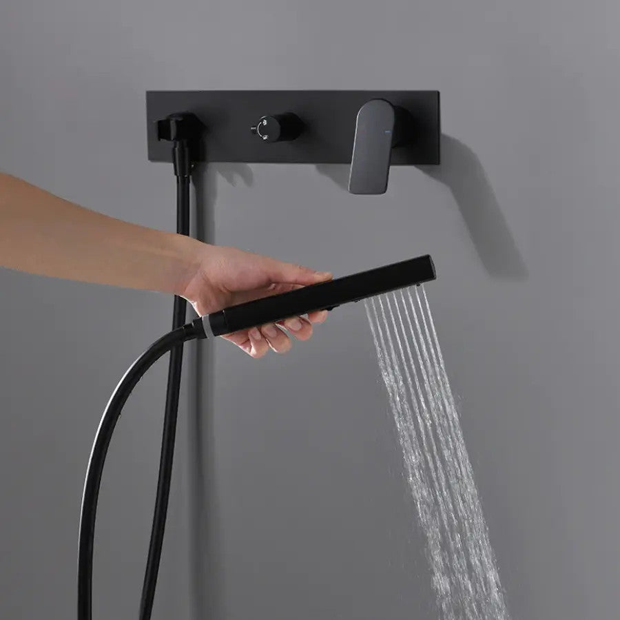 Wasser™ Complete Shower System With Handheld Sprayer, Matte Black, 8" Rain Showe