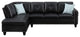 Trent Home Transitional Faux Leather Sectional Sofa with Ottoman in Black