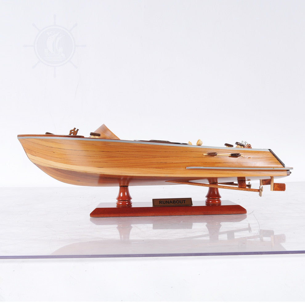 Runabout Sm Wooden Handcrafted boat model
