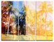 "Retro Palms in Yellow Shade" Painting Metal Wall Art, 3 Panels, 36"x28"