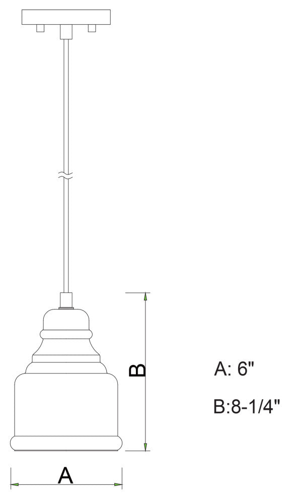 Millie 6" Mini Pendant Oil Rubbed Bronze Smoke Blue