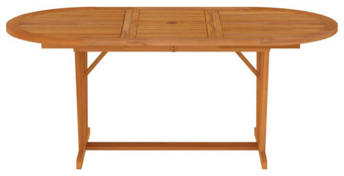 vidaXL Outdoor Dining Table Extendable Patio Garden Table Solid Eucalyptus Wood