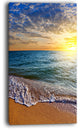 "Layers of Colors on Sunrise Beach" Seashore Canvas Wall Art, 16"x32"
