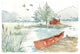 "Lakehouse II Red" Digital Paper Print by Anne Tavoletti, 20"x14"