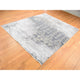 Gray, Broken and Erased Design, Art Wool and Silk Hand Knotted Rug, 8'x9'10"