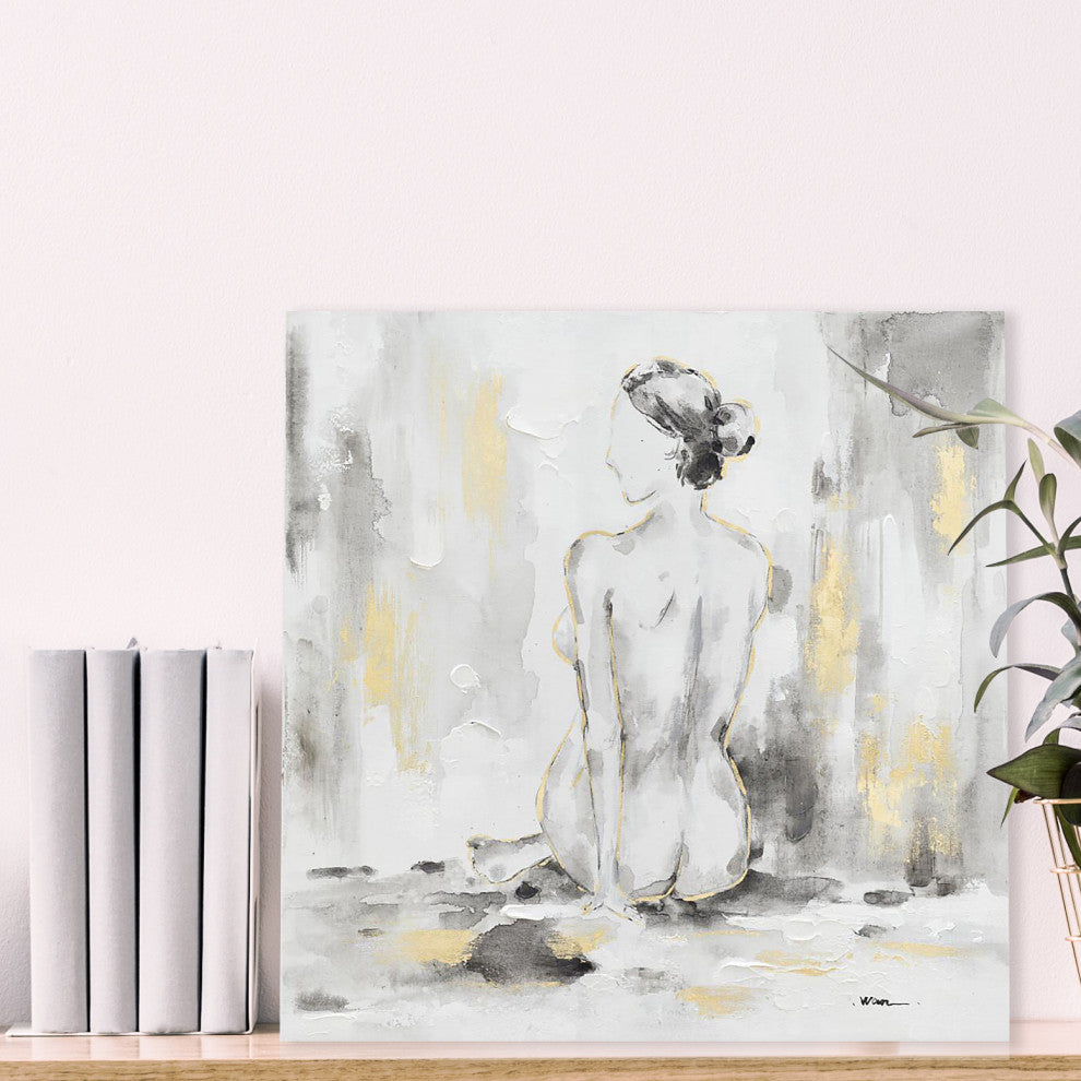 Abstract art beautiful woman -  Oil Painting Print on Wrapped Canvas, Wall Decor