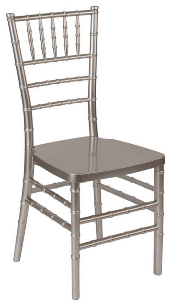 Flash Furniture Hercules Premium Resin Stacking Chair in Pewter