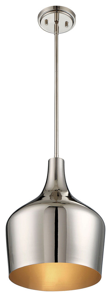 1-Light Pendant, Polished Nickel