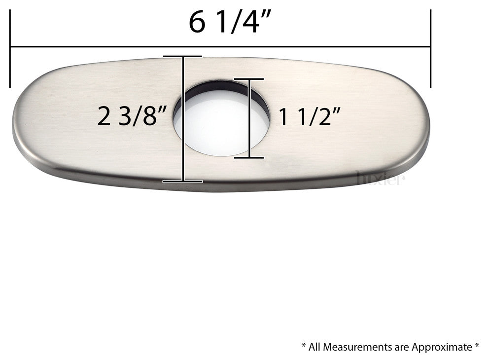 Luxier Rounded Kitchen Faucet Single-Hole Deck Plate, 6.25", Brushed Nickel