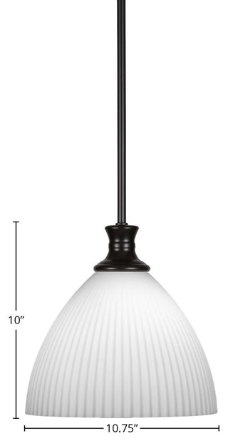 Carina 1-Light Stem Hung Pendant, Matte Black/Opal Frosted