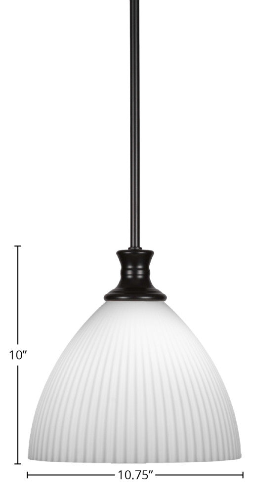 Carina 1-Light Stem Hung Pendant, Matte Black/Opal Frosted