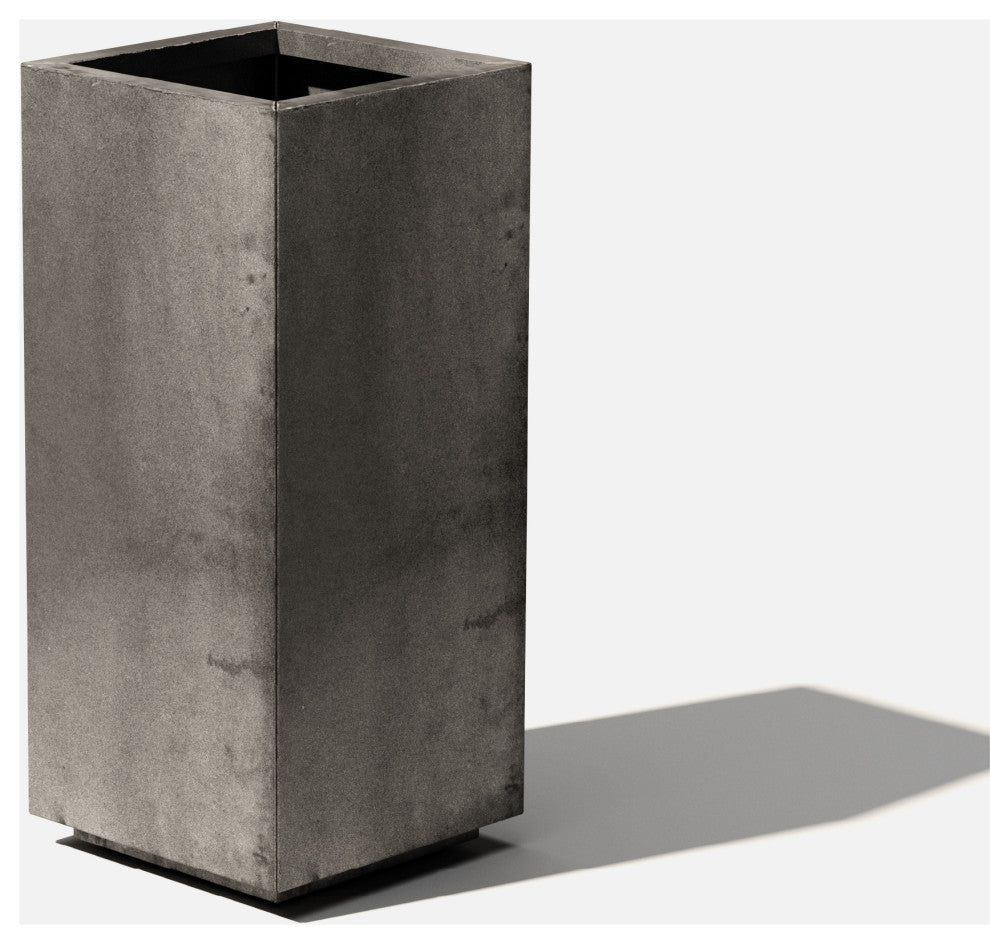 Metallic Series Corten Steel Pedestal Planter, Short