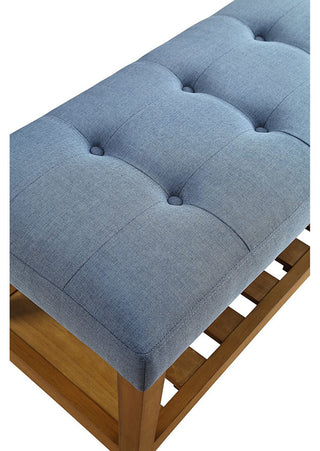 Fabric Bench, Blue and Oak