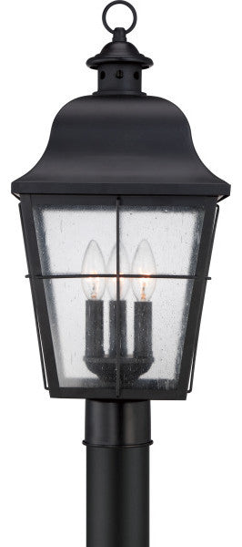 Quoizel MHE9010K Three Light Outdoor Post Lantern Millhouse Mystic Black
