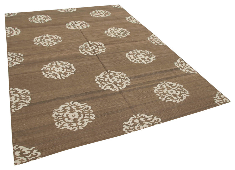 Rug N Carpet - Handmade Wool 6' 3'' x 8' 11'' Flatweave Dhurrie Kilim Rug