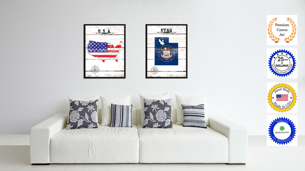 Utah State Flag Canvas, 13"x17"