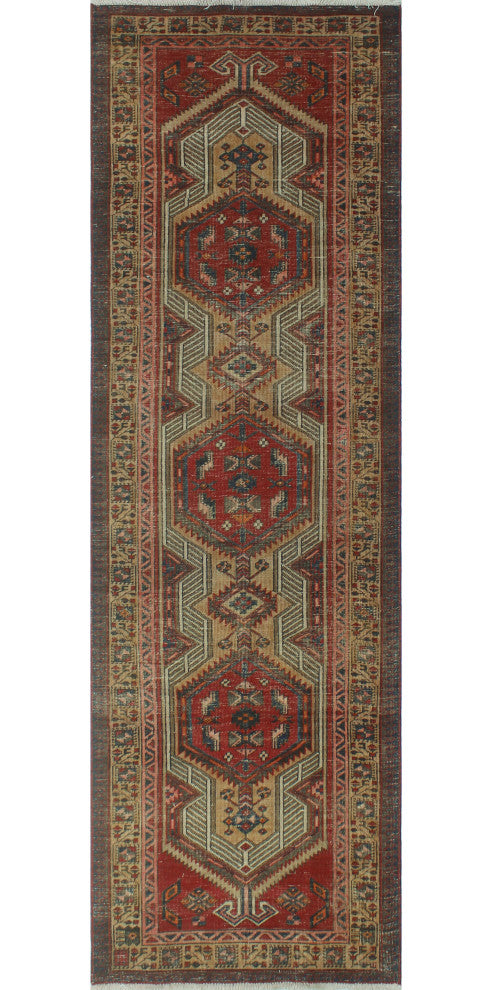 Fine Vintage Distressed Kentrell Beige Runner