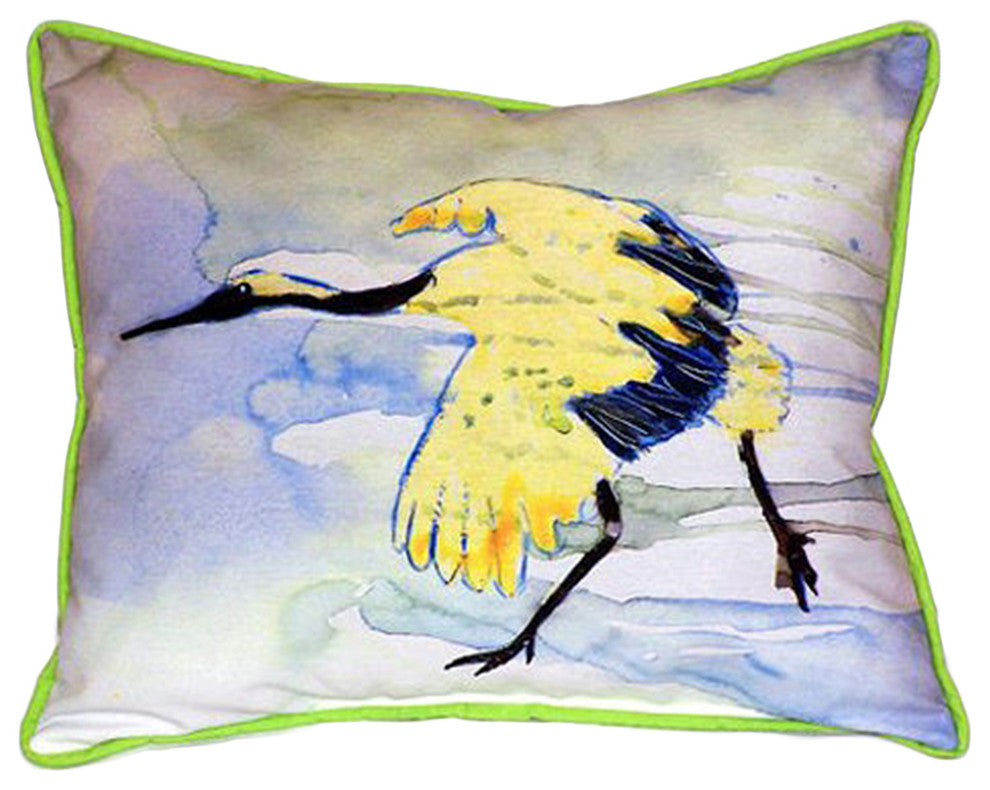Betsy Drake Yellow Crane Extra Large 20 X 24 Indoor / Outdoor Pillow