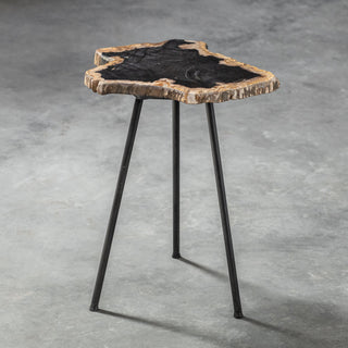 Uttermost Mircea Petrified Wood Accent table