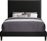 Harlie Velvet Upholstered Bed, Black, Full