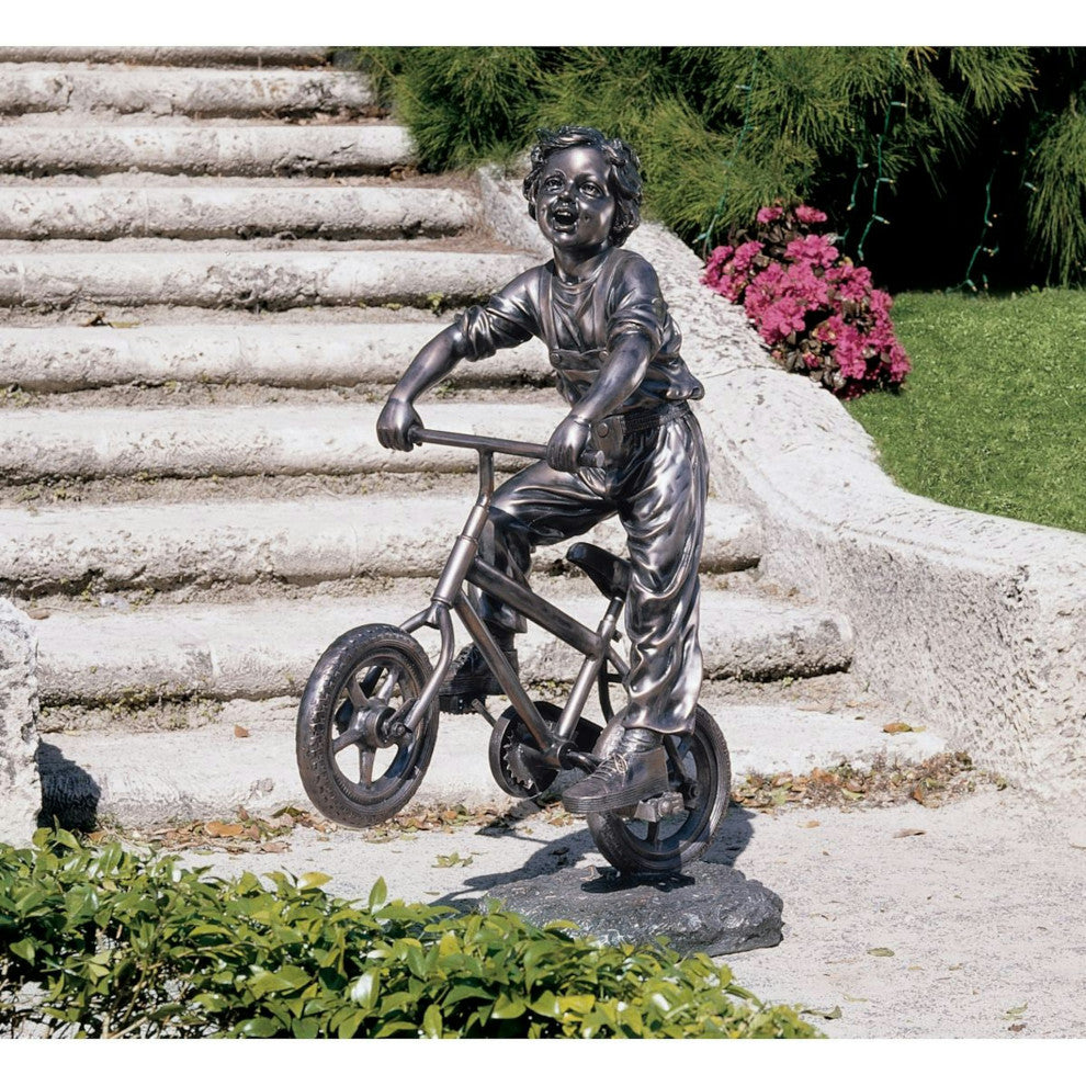 Out For A Ride Boy On Bike Statue