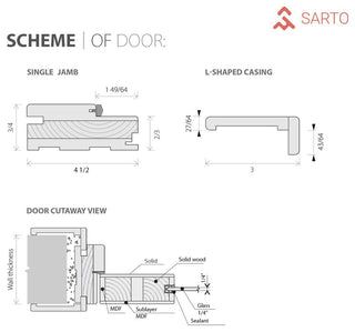 Interior Solid French Door 42x96"