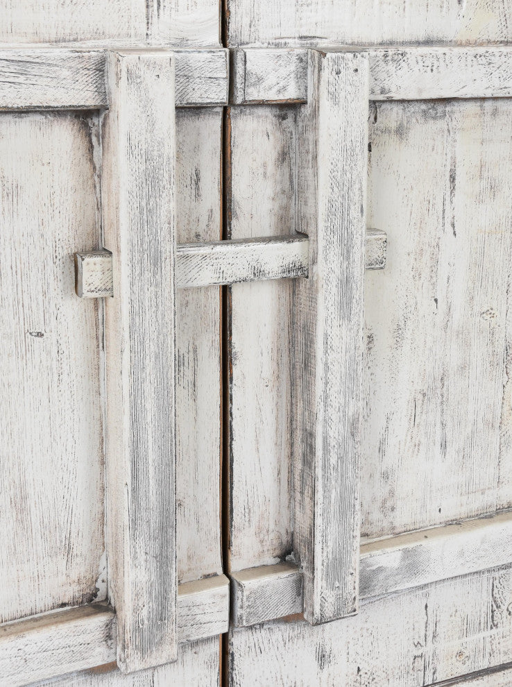 Kosas Home Lagos 74" Reclaimed Pine Wood Antique White Sideboard