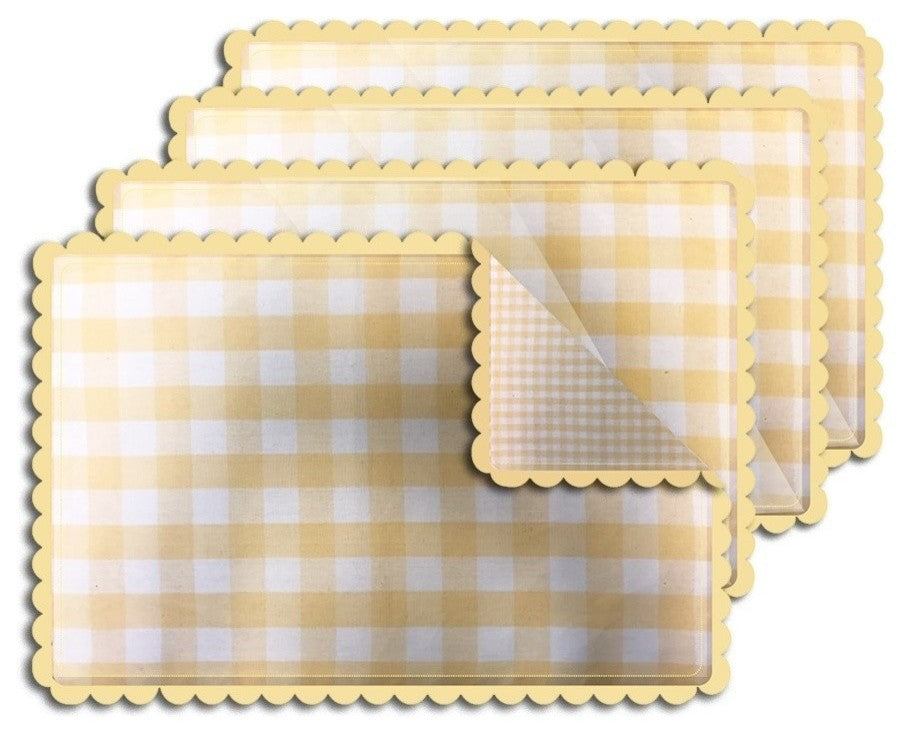 Buffalo Checkered Reversible Placemat, Set of 4, Yellow