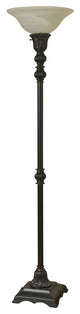 Madison Bronze Torchiere Lamp White Glass Shade
